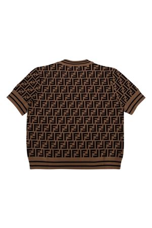 maglia in viscosa marrone FENDI KIDS | JFG069AEYDF15B6